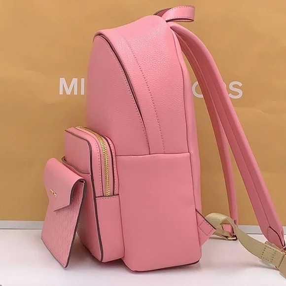 MICHAEL KORSMaisie Medium Pebbled Leather 2-in-1 Backpack Carnation NWT